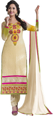 

Indian Wear Online Georgette Embroidered Semi-stitched Salwar Suit Dupatta Material, Multicolor