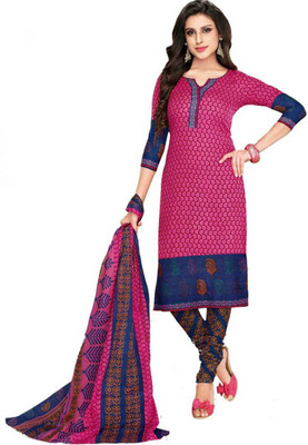 

Javuli Cotton Printed Dress/Top Material(Un-stitched), Pink