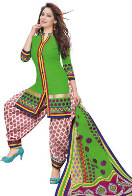 

Pshopee Cotton Printed Salwar Suit Dupatta Material(Un-stitched), Light green