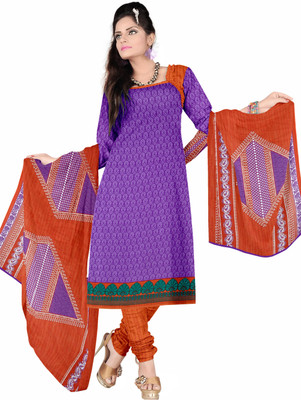 

Jiya Crepe Self Design, Printed Salwar Suit Dupatta Material(Un-stitched), Orange;purple