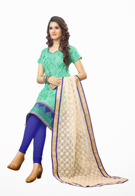 

Morli Cotton Self Design Salwar Suit Dupatta Material(Un-stitched), Green