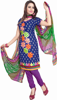 

Jiya Crepe Self Design, Printed Salwar Suit Dupatta Material(Un-stitched), Dark blue;multi;pink