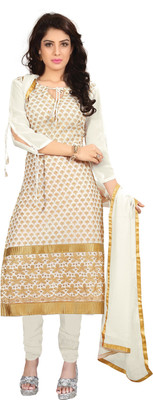 

Jiya Georgette Self Design, Embroidered Salwar Suit Dupatta Material(Un-stitched), White