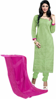 

Trendz Apparels Chanderi Embroidered Dress/Top Material(Un-stitched), Green