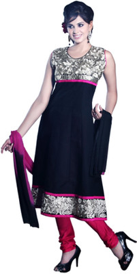 

Cenizas Cotton Printed Salwar Suit Dupatta Material(Un-stitched), Black