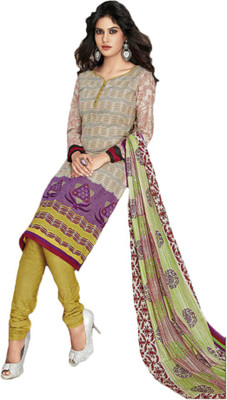 

Indian Wear Online Cotton Printed Semi-stitched Salwar Suit Dupatta Material, Multicolor