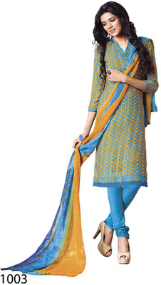 

Sunaina Crepe Printed Salwar Suit Dupatta Material(Un-stitched), Multicolor