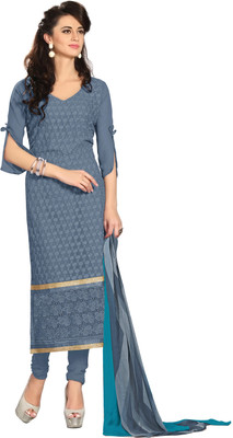

Jiya Georgette Self Design, Embroidered Salwar Suit Dupatta Material(Un-stitched), Grey