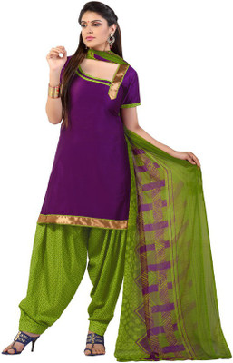 

Trendz Apparels Cotton Embroidered Salwar Suit Dupatta Material(Un-stitched), Purple