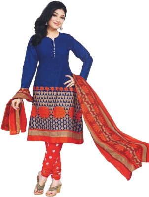 

Party Wear Dresses Georgette Embroidered Semi-stitched Salwar Suit Dupatta Material, Blue