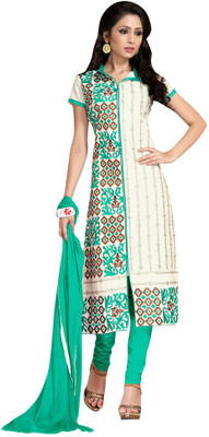 

Trendz Apparels Cotton Embroidered Salwar Suit Dupatta Material(Un-stitched), White