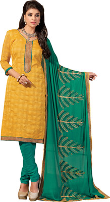 

Jiya Silk Self Design Salwar Suit Dupatta Material(Un-stitched), Green;yellow