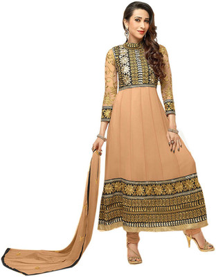 

Party Wear Dresses Georgette Embroidered Semi-stitched Salwar Suit Dupatta Material, Multicolor