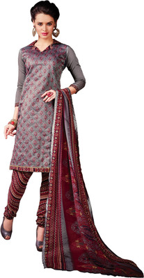 

Jiya Chanderi Self Design, Embroidered Salwar Suit Dupatta Material(Un-stitched), Grey;multicolor;red