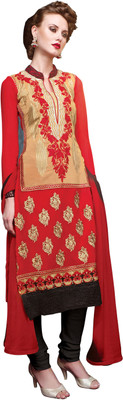 

Jiya Georgette Self Design, Embroidered Salwar Suit Dupatta Material(Un-stitched), Beige;black;red