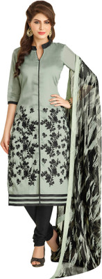 

Khushali Silk Self Design, Embroidered Salwar Suit Dupatta Material(Un-stitched), Black;grey