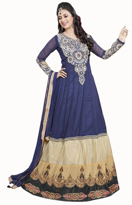 

Jiya Georgette Self Design, Embroidered Salwar Suit Dupatta Material(Un-stitched), Beige;blue