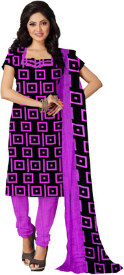 

Khushali Crepe Self Design, Printed Salwar Suit Dupatta Material(Un-stitched), Black;pink