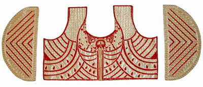 

Jiya Silk Self Design, Embroidered Blouse Material(Un-stitched), Gold;red