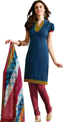 

Trendz Apparels Crepe Printed Salwar Suit Dupatta Material(Un-stitched), Blue