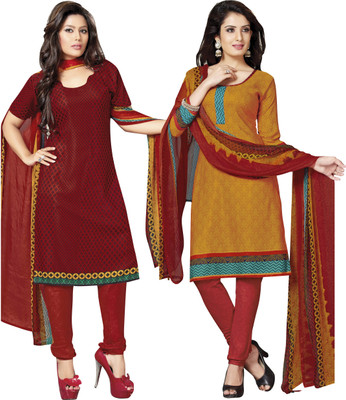 

Jiya Crepe Self Design, Printed Salwar Suit Dupatta Material(Un-stitched), Maroon;red;yellow
