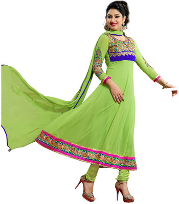 

Jiya Georgette Self Design, Embroidered Salwar Suit Dupatta Material(Un-stitched), Light green