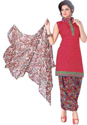 Melluha Cotton Blend Printed Salwar Suit Material(Semi Stitched)