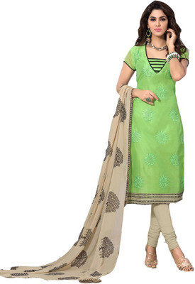 

Shree Vardhman Georgette Embroidered Salwar Suit Dupatta Material(Un-stitched), Green