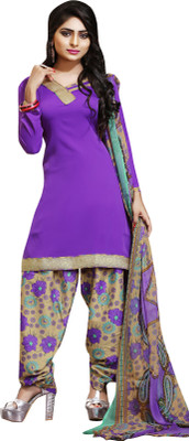 

Trendz Apparels Crepe Printed Salwar Suit Dupatta Material(Un-stitched), Purple