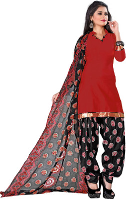 

Jiya Cotton Self Design Salwar Suit Dupatta Material(Un-stitched), Black;multicolor;red