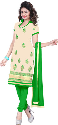 

Lunawat Synthetics Chanderi Embroidered Salwar Suit Dupatta Material(Un-stitched), Chiku