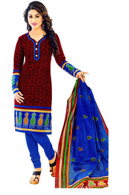 

Kivi Trendz Cotton Printed Salwar Suit Dupatta Material(Un-stitched), Maroon