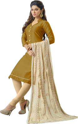 

Jiya Chanderi Self Design Salwar Suit Dupatta Material(Un-stitched), Beige