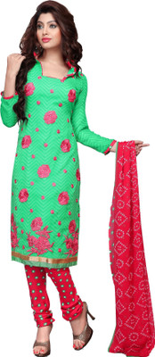 

Trendz Apparels Georgette Embroidered Dress/Top Material(Un-stitched), Green