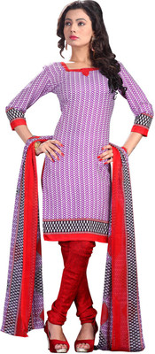 

Parishi Fashion Crepe Embroidered Dress/Top Material(Un-stitched), Multi color