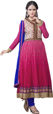 

Khushali Georgette Self Design, Embroidered Salwar Suit Dupatta Material(Un-stitched), Dark blue;pink