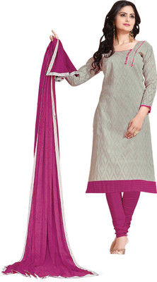 

Khushali Jacquard Self Design Salwar Suit Dupatta Material(Un-stitched), Grey;pink