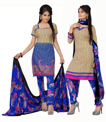 

Khushali Crepe Self Design, Printed Salwar Suit Dupatta Material(Un-stitched), Beige;blue;multicolor