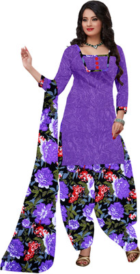 

Khushali Crepe Printed Dress/Top Material(Un-stitched), Purple