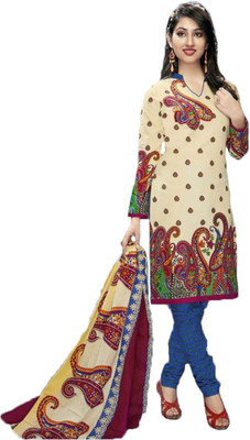 

Indian Wear Online Cotton Printed Semi-stitched Salwar Suit Dupatta Material, Multicolor