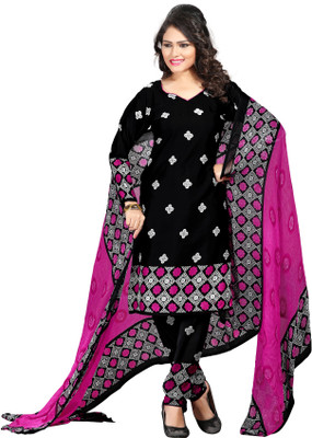 

Women Latest Fancy Designer Salwar Suit Crepe Printed Salwar Suit Dupatta Material(Un-stitched), Multicolor