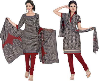 

Jiya Crepe Self Design, Printed Salwar Suit Dupatta Material(Un-stitched), Multicolor;red