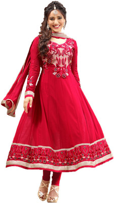 

Party Wear Dresses Georgette Embroidered Semi-stitched Salwar Suit Dupatta Material, Multicolor