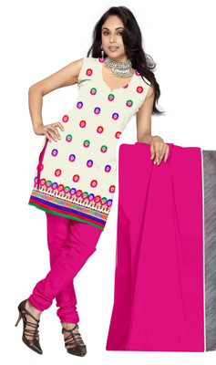 

Shree Vardhman Chanderi Embroidered Salwar Suit Dupatta Material(Un-stitched), Cream