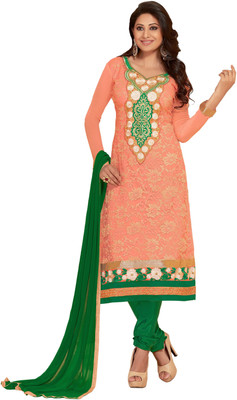 

Khushali Jacquard Embroidered Dress/Top Material(Un-stitched), Fanta