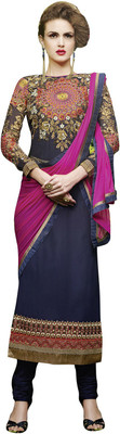

Khushali Georgette Self Design, Embroidered Salwar Suit Dupatta Material(Un-stitched), Blue