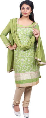 

Roohi Cotton Embroidered Salwar Suit Dupatta Material(Un-stitched), Green