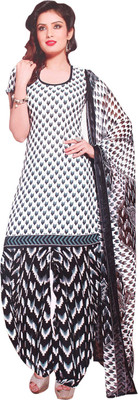 

Giftsnfriends Synthetic Printed Salwar Suit Dupatta Material(Un-stitched), White