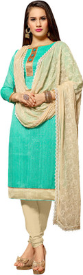 

Jiya Jute Self Design Salwar Suit Dupatta Material(Un-stitched), Beige;green