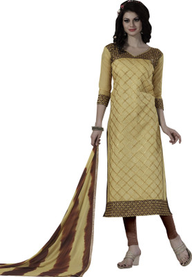 

Trendz Apparels Chanderi Printed Dress/Top Material(Un-stitched), Yellow